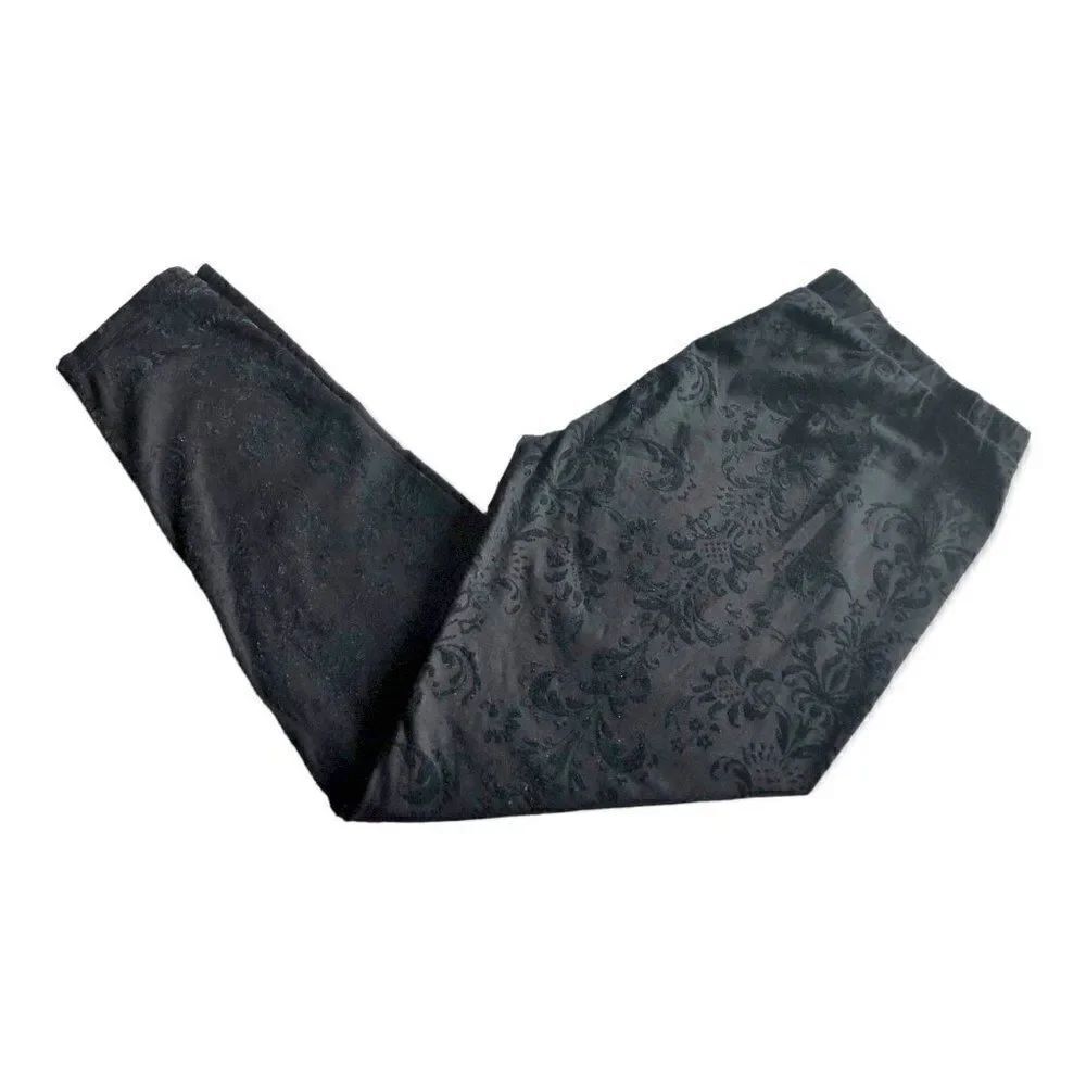 City Chic Velvet Damask Pattern Leggings.  Size: M (City Chic size) or 18.